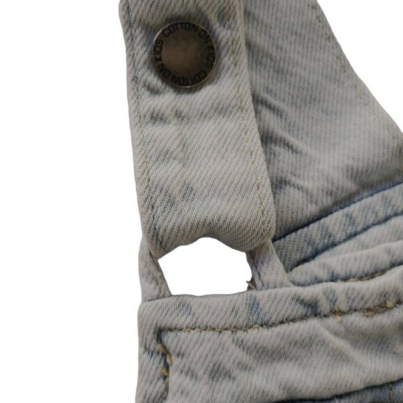 Cotton On Denim Bib Romper Kids Adjust Straps Distress Light Wash Unisex Size 6 - Picture 6 of 10